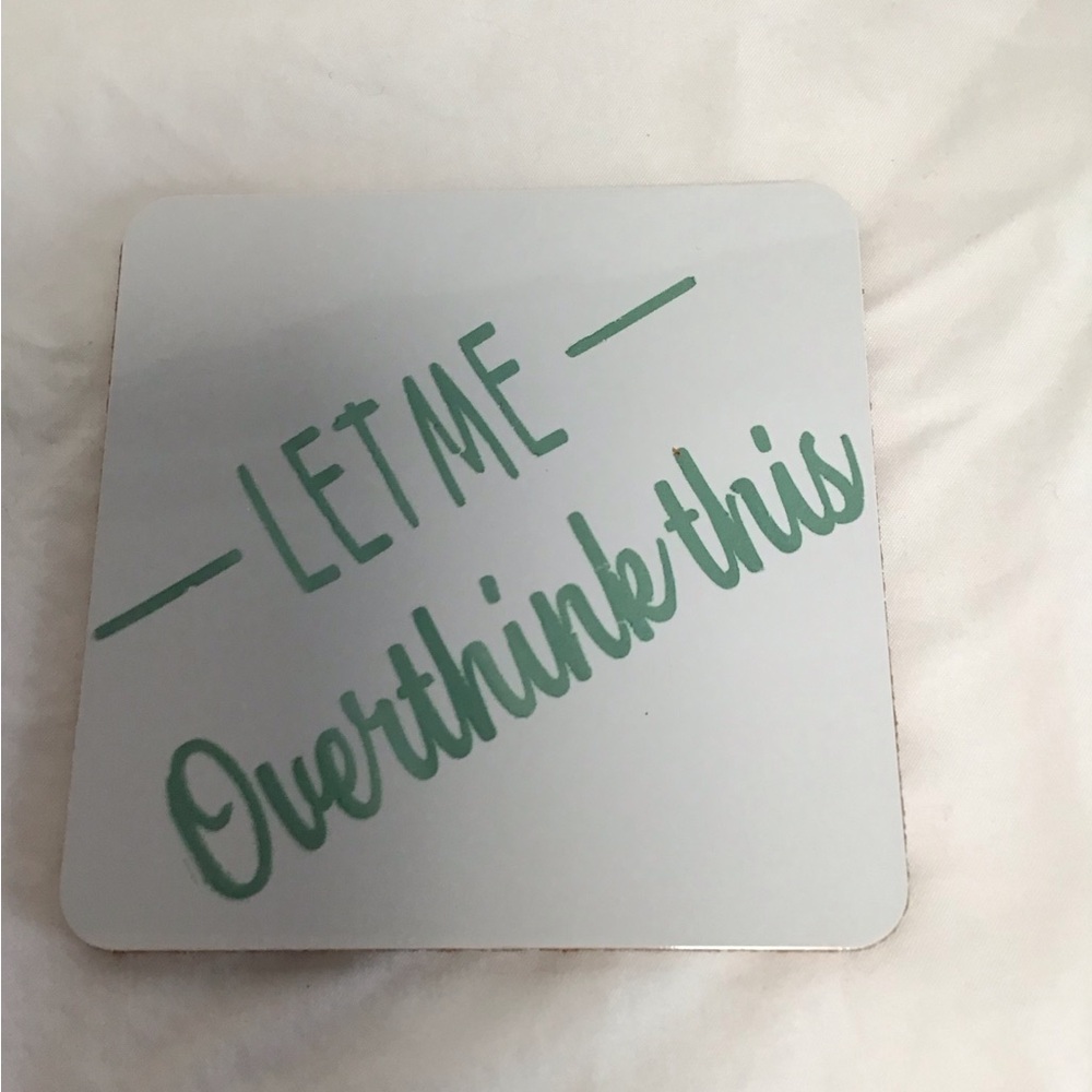 Green and White Decorative Coaster